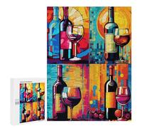 Jigsaws 500 PCS for Teenagerss Wine Bottles Pop Art Puzzles for Adults Hands-on Game Birthday Present Birthday Present, Gifts, 500 PCS