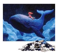 Jigsaws 500 Pieces for Adults And by Girl Riding Whale Sky Jigsaw Puzzle for Adults Woodenboard Puzzles Adults Puzzles Gifts 500pcs (52x38cm)