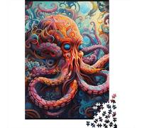 Jigsaws 500 Pieces for Adults Art Octopus Puzzle for Adults Cardboard Puzzles Home Art Decor 500pcs (52x38cm)