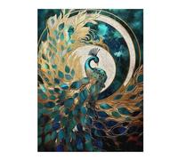 Jigsaws 52x38cm/1000pcs for Adults Abstract Peacock Kintsugi Puzzles for Adults Hands-on Game Pattern Assembly Christmas Birthday Gifts 52x38cm/1000pcs