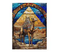 Jigsaws 52x38cm/1000pcs for Adults Camel Stained Glass Puzzles for Adults Hands-on Game Pattern Assembly Christmas Birthday Gifts 52x38cm/1000pcs