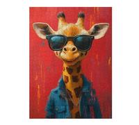 Jigsaws 52x38cm/1000pcs for Adults Cool Giraffe in Sunglasses Jigsaws for Adults Brain Teaser Game But Fun And Humorous Fun Activities at Home 52x38cm/1000pcs