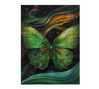 Jigsaws 52x38cm/1000pcs for Adults Cosmic Green Butterfly Puzzles for Adults Hands-on Game Pattern Assembly Christmas Birthday Gifts 52x38cm/1000pcs