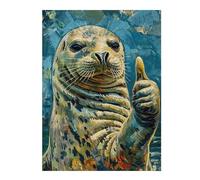 Jigsaws 52x38cm/1000pcs for Adults Cute Seal Puzzles for Adults Hands-on Game Pattern Assembly Christmas Birthday Gifts 52x38cm/1000pcs