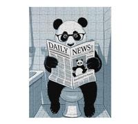 Jigsaws 52x38cm/1000pcs for Adults Panda Reading Newspaper on Toilet Puzzles for Adults Hands-on Game Pattern Assembly Christmas Birthday Gifts 52x38cm/1000pcs