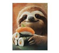 Jigsaws 52x38cm/1000pcs for Adults Sloth Japanese Sushi Roll Nori Seaweed Puzzles for Adults Hands-on Game Pattern Assembly Christmas Birthday Gifts 52x38cm/1000pcs