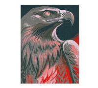 Jigsaws 52x38cm/1000pcs for Adults Stylized Eagle Portrait with Red Accents Jigsaws for Adults Brain Teaser Game But Fun And Humorous Fun Activities at Home 52x38cm/1000pcs
