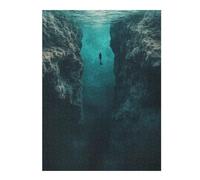 Jigsaws 52x38cm/1000pcs for Adults Thalassophobia Underwater Diver Between Cliffs Puzzles for Adults Hands-on Game Pattern Assembly Christmas Birthday Gifts 52x38cm/1000pcs