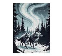 Jigsaws 52x38cm/1000pcs for Adults Wolves Winter Forest Landscape Puzzles for Adults Hands-on Game Pattern Assembly Christmas Birthday Gifts 52x38cm/1000pcs