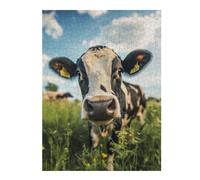 Jigsaws 52x38cm/1000pcs for Teenagerss Curious Cow in Field Puzzles for Adults Relaxing Games Difficult Hard Gifts for Friends And Family 52x38cm/1000pcs