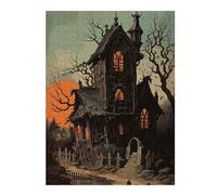 Jigsaws 52x38cm/1000pcs for Teenagerss Spooky Haunted House at Sunset Puzzles for Adults Relaxing Games Difficult Hard Gifts for Friends And Family 52x38cm/1000pcs