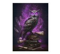 Jigsaws 52x38cm/1000pcs for Teenagerss Steampunk Owl on Books with Magic Puzzles for Adults Relaxing Games Difficult Hard Gifts for Friends And Family 52x38cm/1000pcs