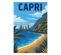 Jigsaws 75x50cm/1000pcs for Adults Capri Italy Island Puzzles for Adults Hands-on Game Pattern Assembly Christmas Birthday Gifts 75x50cm/1000pcs