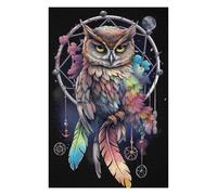 Jigsaws 75x50cm/1000pcs for Adults Dreamcatcher Mandala Owl Jigsaws for Adults Brain Teaser Game But Fun And Humorous Fun Activities at Home 75x50cm/1000pcs