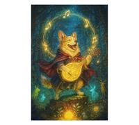 Jigsaws 75x50cm/1000pcs for Adults Glowy Corgi Bard in Enchanted Forest Puzzles for Adults Hands-on Game Pattern Assembly Christmas Birthday Gifts 75x50cm/1000pcs