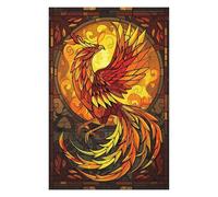 Jigsaws 75x50cm/1000pcs for Adults Phoenix Stained Glass Puzzles for Adults Hands-on Game Pattern Assembly Christmas Birthday Gifts 75x50cm/1000pcs