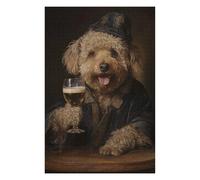 Jigsaws 75x50cm/1000pcs for Adults Poodle Holding A Beer Puzzles for Adults Hands-on Game Pattern Assembly Christmas Birthday Gifts 75x50cm/1000pcs