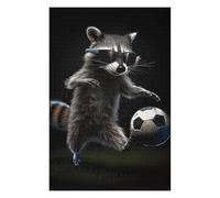 Jigsaws 75x50cm/1000pcs for Adults Raccoon Soccer Player Puzzles for Adults Hands-on Game Pattern Assembly Christmas Birthday Gifts 75x50cm/1000pcs