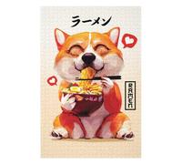 Jigsaws 75x50cm/1000pcs for Teenagerss Cute Corgi Ramen Puzzles for Adults Relaxing Games Difficult Hard Gifts for Friends And Family 75x50cm/1000pcs