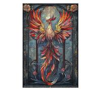 Jigsaws 75x50cm/1000pcs for Teenagerss Stained Glass Phoenix Puzzles for Adults Relaxing Games Difficult Hard Gifts for Friends And Family 75x50cm/1000pcs