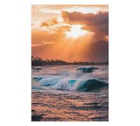 Jigsaws 75x50cm/1000pcs for Teenagerss Sunset Ocean Waves Teenagers Puzzles Fun Games Improve Memory Gifts for Friends And Family 75x50cm/1000pcs