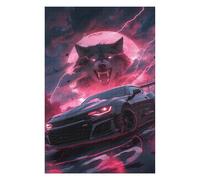 Jigsaws for Adults 1000 PCS Black Supercar Wolf Adult Jigsaw Puzzle Family Game Difficult Challenge Deal As Gifts for The Whole Family 1000 PCS