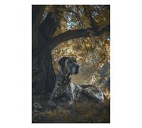 Jigsaws for Adults 1000 PCS Great Dane Under A Tree Adult Jigsaw Puzzle Family Game Difficult Challenge Deal As Gifts for The Whole Family 1000 PCS