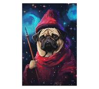 Jigsaws for Adults 1000 PCS Pug Wizard Pixel Art Cute Adult Jigsaw Puzzle Family Game Difficult Challenge Deal As Gifts for The Whole Family 1000 PCS