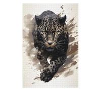 Jigsaws for Adults 1000 PCS Running Dark Leopard Adult Jigsaw Puzzle Family Game Difficult Challenge Deal As Gifts for The Whole Family 1000 PCS