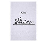 Jigsaws for Adults 1000 PCS Sydney Opera House Line Art Adult Jigsaw Puzzle Family Game Difficult Challenge Deal As Gifts for The Whole Family 1000 PCS