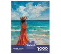 Jigsaws for Adults 1000 Pieces A Lonely Woman in A Beach Adult Jigsaw Puzzle Fun Games Analysis And Logic Deal As Gifts for The Whole Family 70x50cm/1000pcs