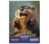 Jigsaws for Adults 1000 Pieces Beaver's Noodle Feast -2 Adult Jigsaw Puzzle Fun Games Analysis And Logic Deal As Gifts for The Whole Family 52x38cm/1000pcs