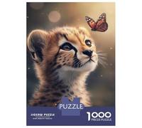 Jigsaws for Adults 1000 Pieces Cheetah And Butterfly Magic Adult Jigsaw Puzzle Fun Games Analysis And Logic Deal As Gifts for The Whole Family 70x50cm/1000pcs