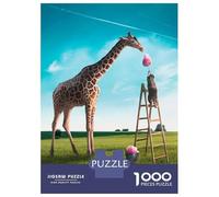 Jigsaws for Adults 1000 Pieces Cotton Candy Giraffe Adult Jigsaw Puzzle Fun Games Analysis And Logic Deal As Gifts for The Whole Family 52x38cm/1000pcs