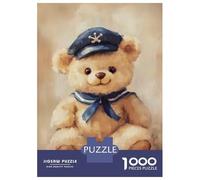 Jigsaws for Adults 1000 Pieces Cute Teddy Bear with Hat Adult Jigsaw Puzzle Fun Games Analysis And Logic Deal As Gifts for The Whole Family 38x26cm/1000pcs