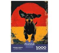 Jigsaws for Adults 1000 Pieces Dachshund Running Sunset Adult Jigsaw Puzzle Fun Games Analysis And Logic Deal As Gifts for The Whole Family 70x50cm/1000pcs