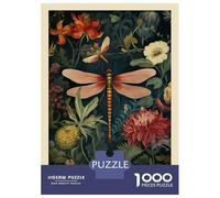 Jigsaws for Adults 1000 Pieces Dragonfly William Morris Floral Adult Jigsaw Puzzle Fun Games Analysis And Logic Deal As Gifts for The Whole Family 70x50cm/1000pcs
