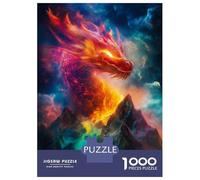 Jigsaws for Adults 1000 Pieces Fiery Dragon Over Mountains Adult Jigsaw Puzzle Fun Games Analysis And Logic Deal As Gifts for The Whole Family 52x38cm/1000pcs