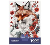 Jigsaws for Adults 1000 Pieces Japanese Fox Tattoo Adult Jigsaw Puzzle Fun Games Analysis And Logic Deal As Gifts for The Whole Family 70x50cm/1000pcs