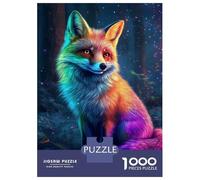 Jigsaws for Adults 1000 Pieces Rainbow Fox in Starlight Adult Jigsaw Puzzle Fun Games Analysis And Logic Deal As Gifts for The Whole Family 38x26cm/1000pcs