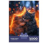 Jigsaws for Adults 1000 Pieces Romantic Cat Couple Adult Jigsaw Puzzle Fun Games Analysis And Logic Deal As Gifts for The Whole Family 38x26cm/1000pcs