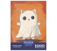 Jigsaws for Adults 1000 Pieces Spooky Halloween Cat Ghost Adult Jigsaw Puzzle Fun Games Analysis And Logic Deal As Gifts for The Whole Family 52x38cm/1000pcs