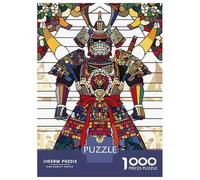 Jigsaws for Adults 1000 Pieces Stained Glass Samurai Warrior Adult Jigsaw Puzzle Family Games Wall Art Deal As Gifts for The Whole Family 70x50cm/1000pcs