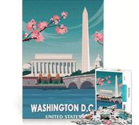 Jigsaws for Adults 1000 Pieces Washington Dc Travel Art Brain Teaser Game Tough Challenge Gifts for Friends And Family 38x26cm