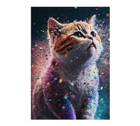 Jigsaws for Adults 300 PCS Cat Rainbow Bright Adult Jigsaw Puzzle Family Game Difficult Challenge Deal As Gifts for The Whole Family 300 PCS