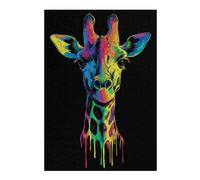 Jigsaws for Adults 300 PCS Pop Art Rainbow Giraffe Adult Jigsaw Puzzle Family Game Difficult Challenge Deal As Gifts for The Whole Family 300 PCS