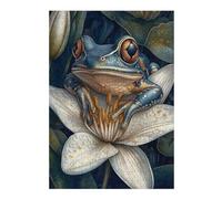 Jigsaws for Adults 38x26cm/1000pcs Blue Frog On Lily Teenagers Puzzles Relaxing Games Wall Decoration Deal As Gifts for The Whole Family 38x26cm/1000pcs