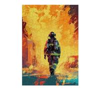Jigsaws for Adults 38x26cm/1000pcs Firefighter Illustration Teenagers Puzzles Relaxing Games Wall Decoration Deal As Gifts for The Whole Family 38x26cm/1000pcs