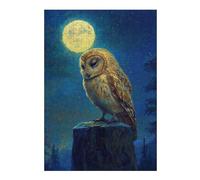 Jigsaws for Adults 38x26cm/1000pcs Owl Under Moonlight Teenagers Puzzles Relaxing Games Wall Decoration Deal As Gifts for The Whole Family 38x26cm/1000pcs
