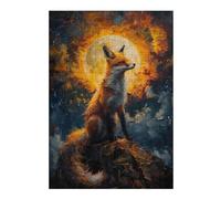 Jigsaws for Adults 38x26cm/1000pcs Sunset Fox Painting Teenagers Puzzles Brain Teaser Game Difficult Challenge Help The Brain Exercise 38x26cm/1000pcs